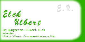 elek ulbert business card